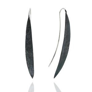 SILVER Blackened French Wire EARRINGS e10555